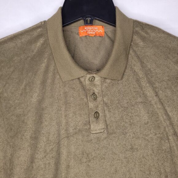 Negative Space Terry Polo Mens XL Army Green Towel Beach - Picture 1 of 11